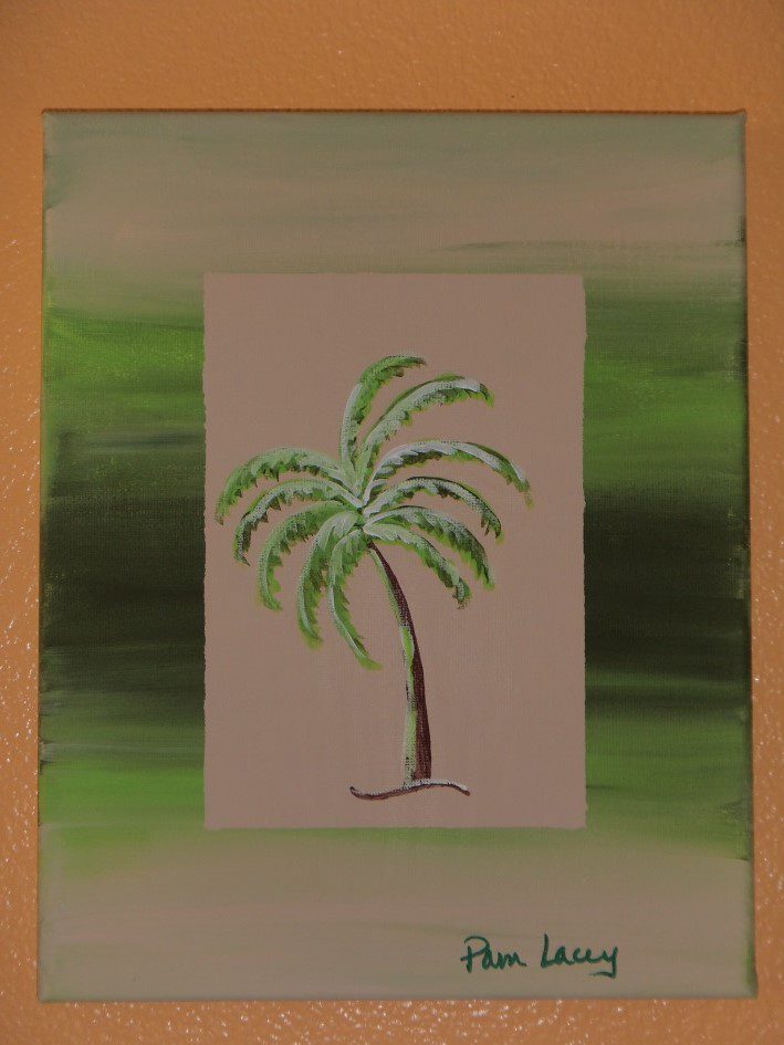 Colorful Palm Trees Green 8x10