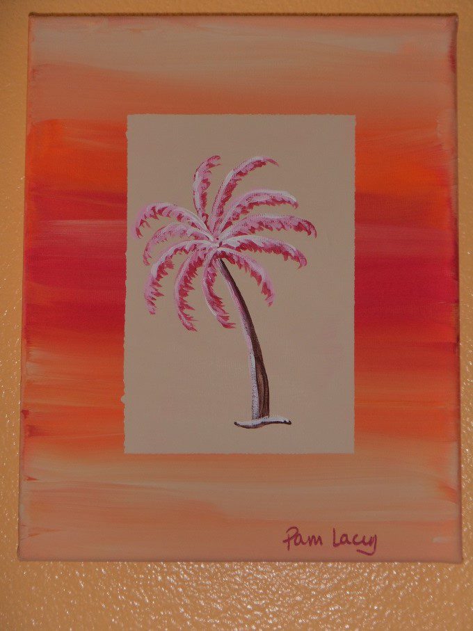 Colorful Palm Trees Pink 8x10