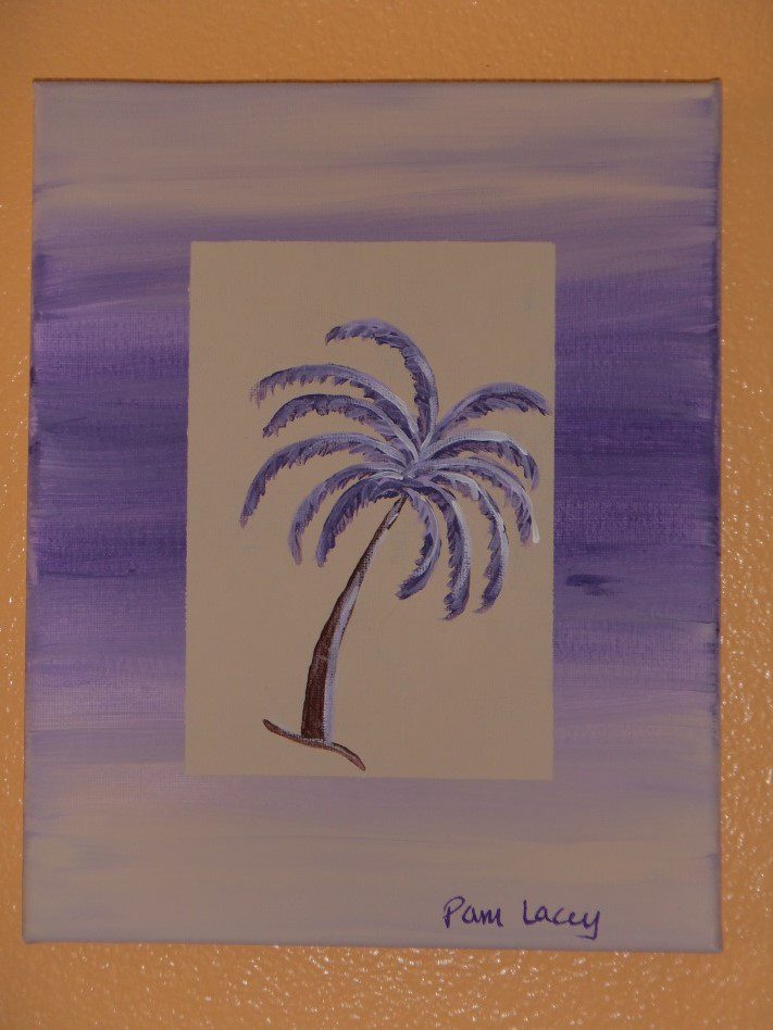 Colorful Palm Trees Purple 8x10